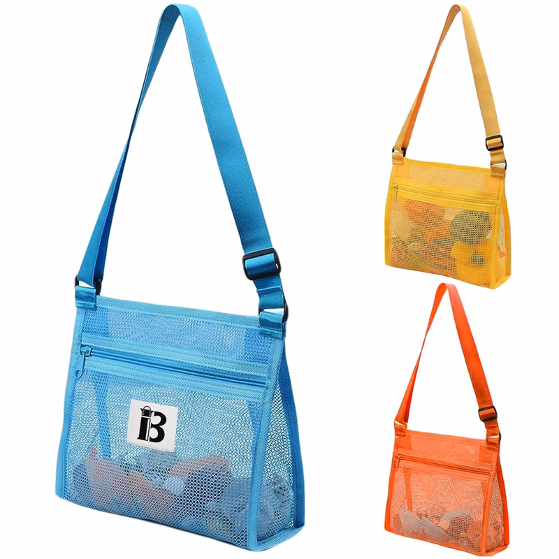 Nylon Mesh Beach Toy Crossbody Bag Storage Carrier