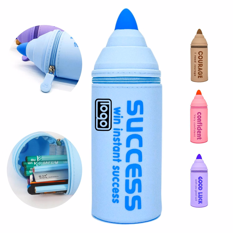 Pencil-Shaped Silicone Pencil Case