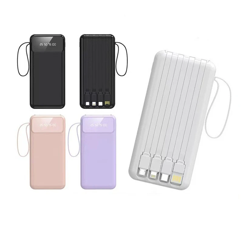 10000 Mah Power Bank W/ Carrying Strap & 4 Cables 1