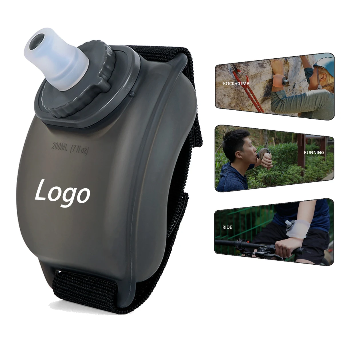 7oz Food-Grade Silicone Wrist Water Bottle 1
