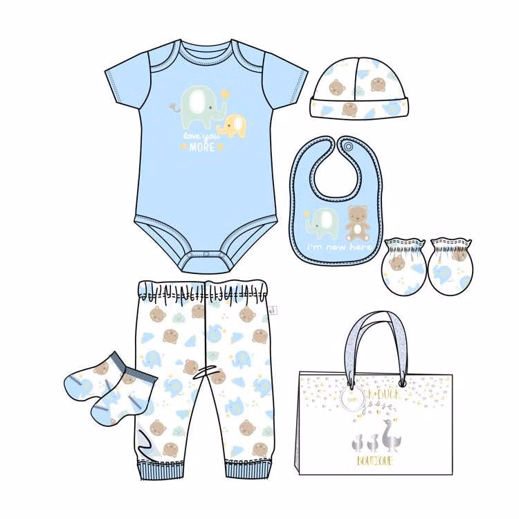 Boys 8pc Set with Bag 0-6 Months