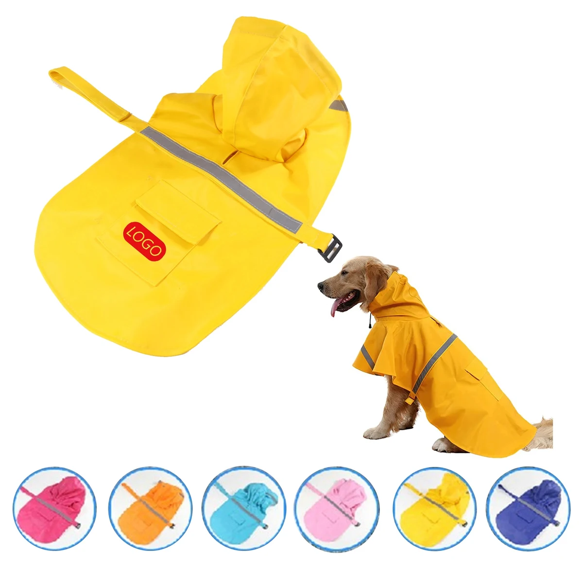 Medium Reflective Waterproof Dog Raincoat 1