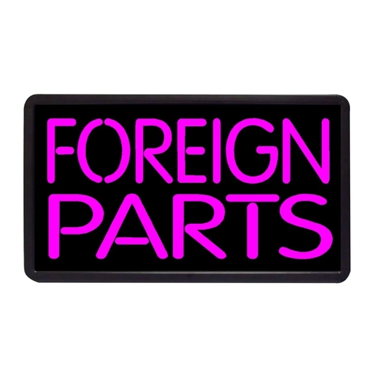 Foreign Parts 13" x 24" Simulated Neon Sign 1