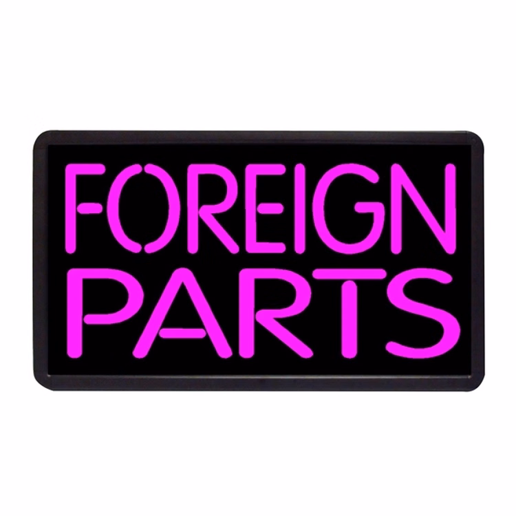 Foreign Parts 13" x 24" Simulated Neon Sign