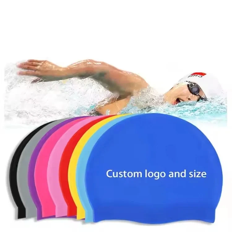 Oversized Waterproof Silicone Swim Caps for Kids 1