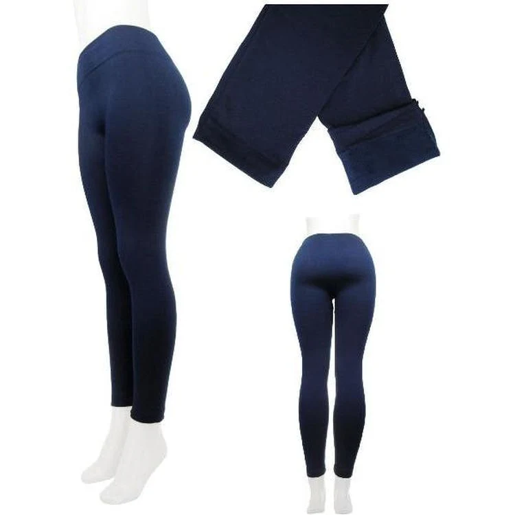 Women's Leggings - Fleece Lined Navy 1