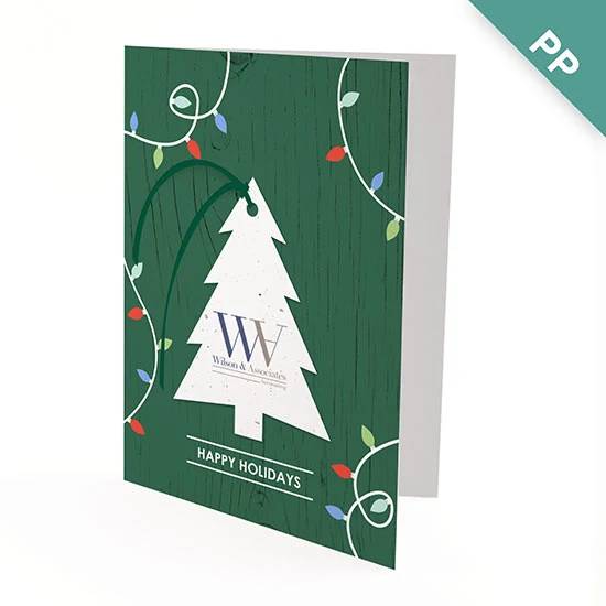 Festive Tree Ornament Business Holiday Cards 1