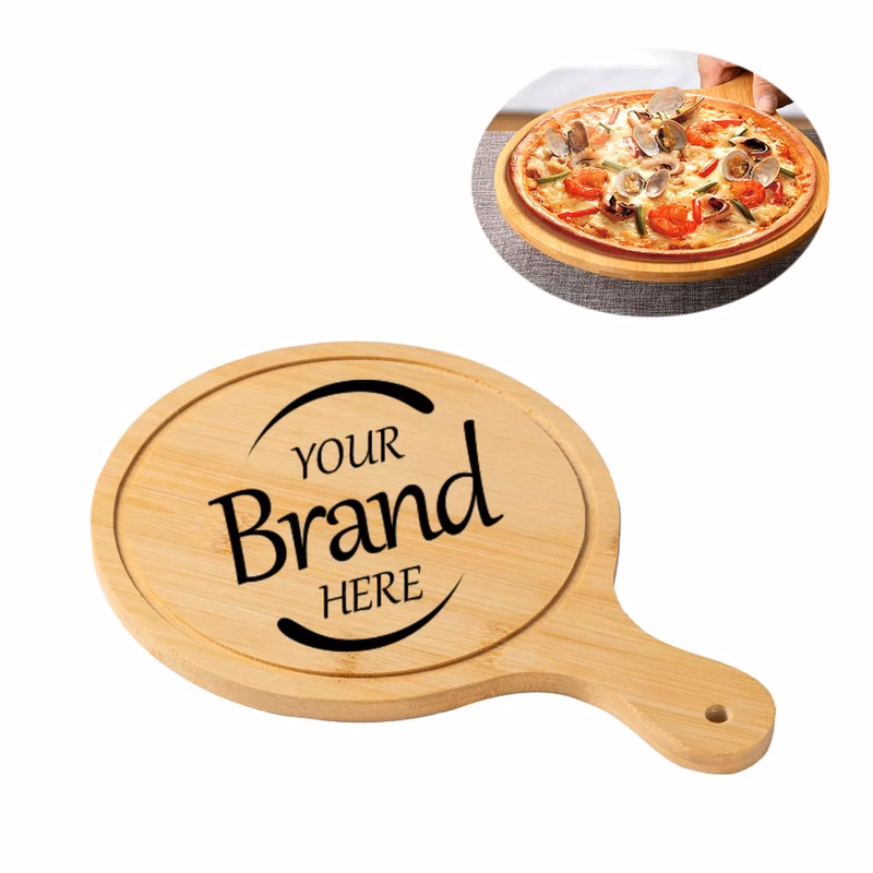 8" Wooden Pizza Paddle Cheese Serving Tray