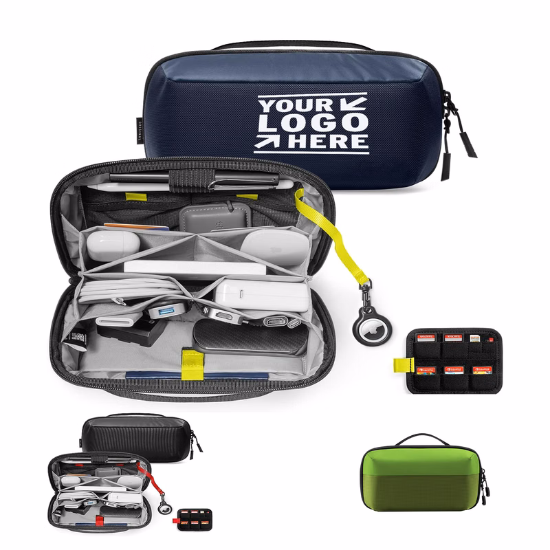 Removable Card Slot Electronic Organizer Tech Pouch MacBook Charger Water-resistant Storage Bag