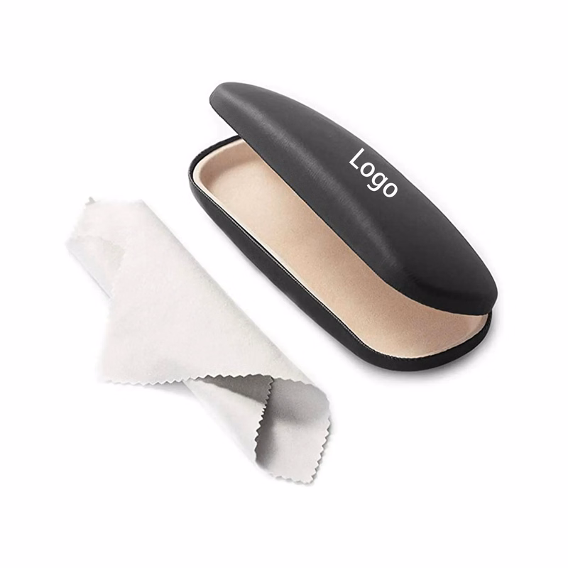 MOQ 200pcs PU Hard Shell Glasses Case With Cloth
