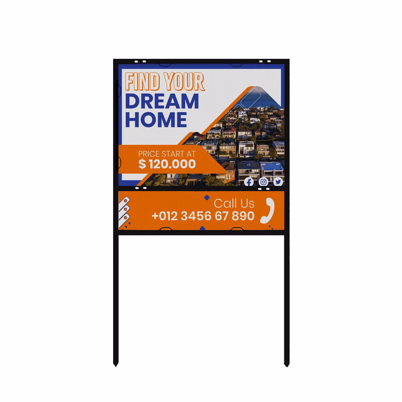 24"x18" Real Estate Framed Sign Kit- Hardware, Banner & Rider