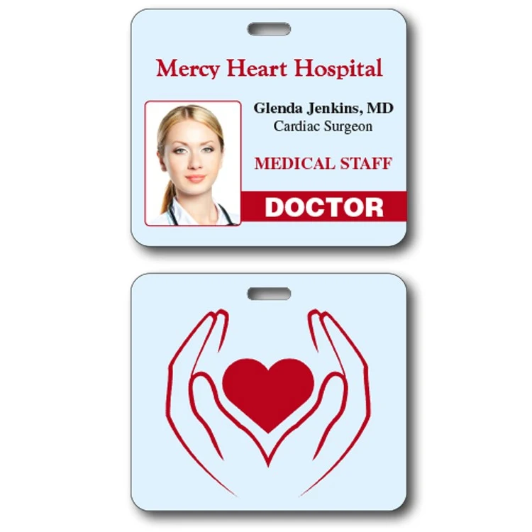UV-Coated (1S) Plastic I.D./Event Badge with Punch - 3.625x3.125 - 10 pt. 1