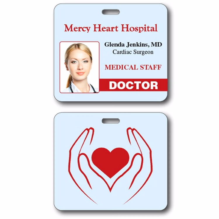 UV-Coated (1S) Plastic I.D./Event Badge with Punch - 3.625x3.125 - 10 pt.