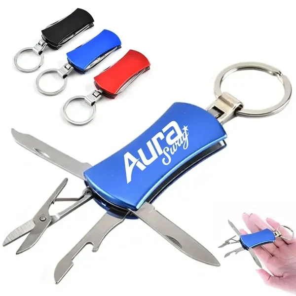 Custom Compact Multi-Tool Keychain with Bottle Opener Knife Screwdriver — EDC Tool 1