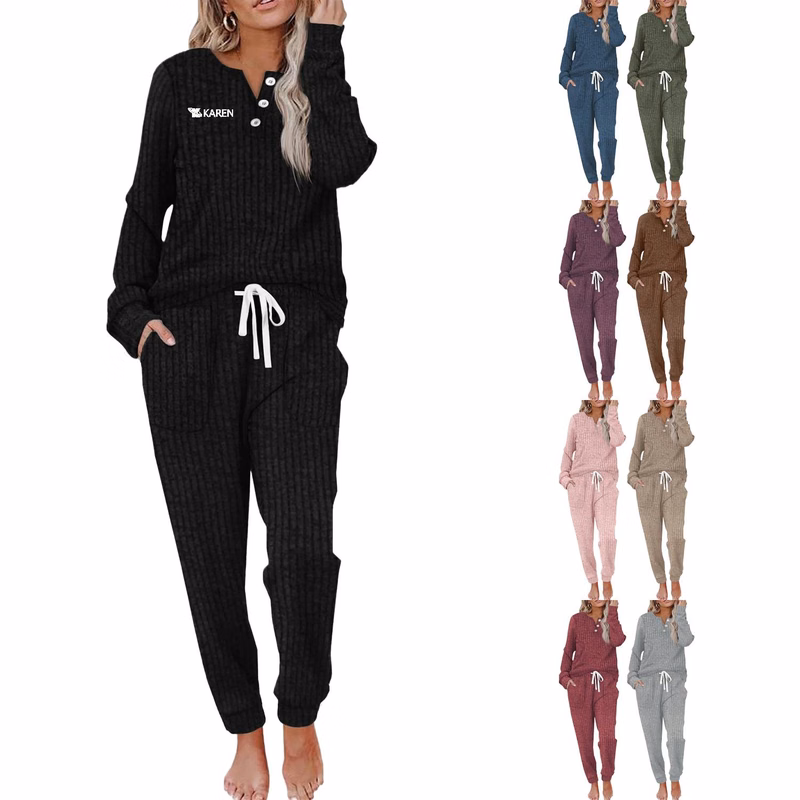 Women Casual Sport Shirt Pants Set