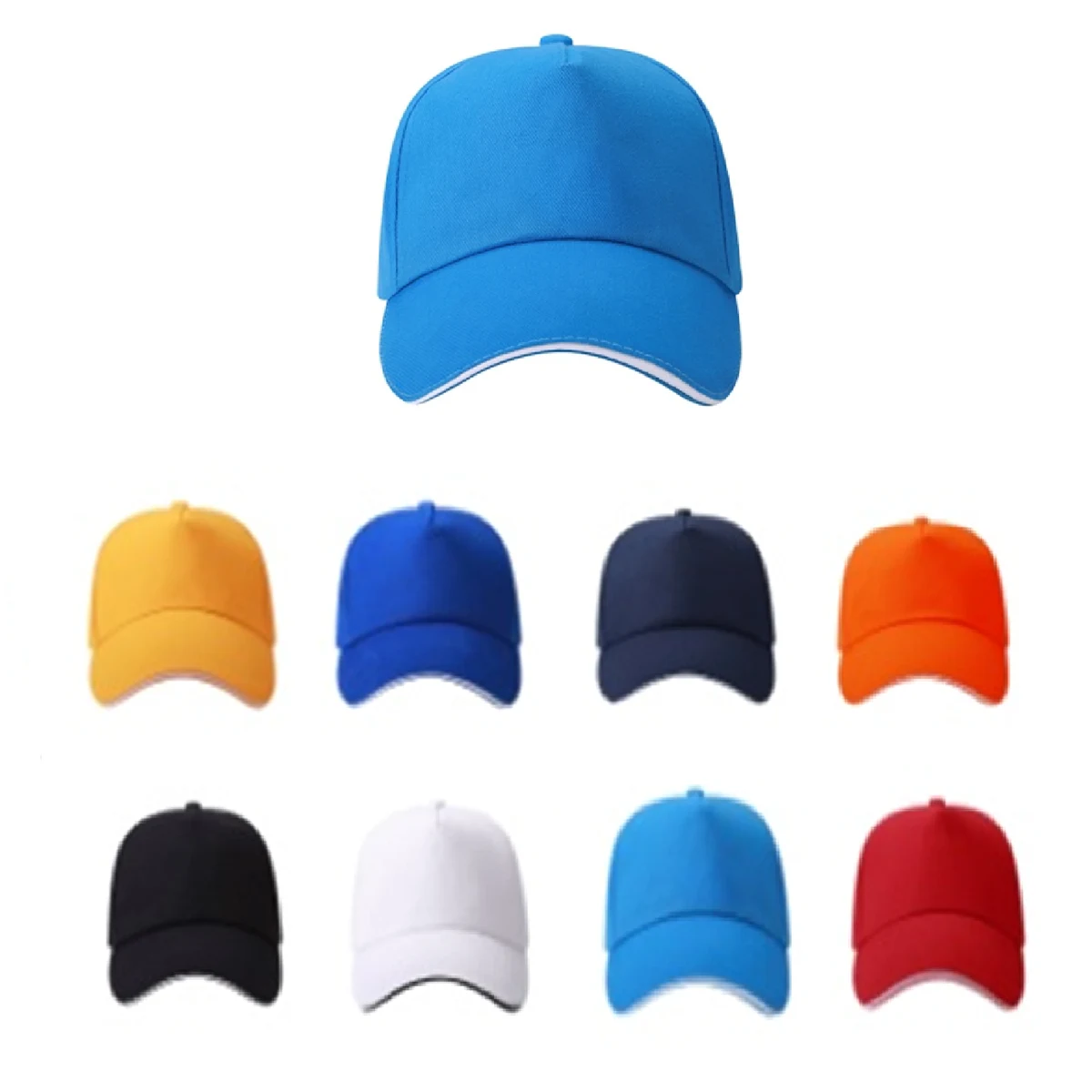 Stock Single-Yarn Drill Cotton 5 Panel Cap w/Single Buckle Back Fastener 1