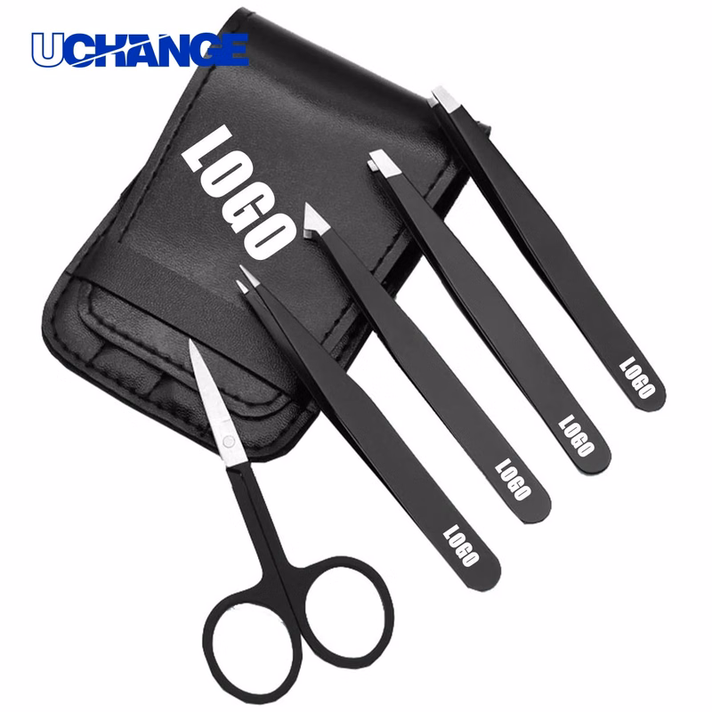 Stainless Steel Eyebrow Tweezer Set