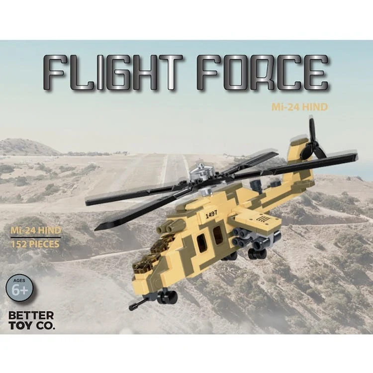 Mi-24 Hind Helicopter Building Brick Kit -152 Pieces Ages 6+ 1