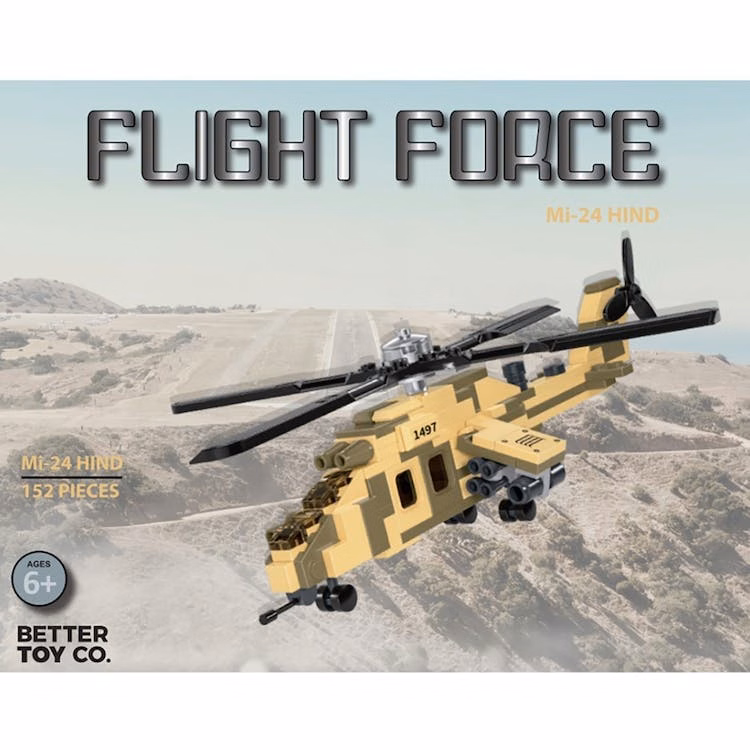 Mi-24 Hind Helicopter Building Brick Kit -152 Pieces Ages 6+