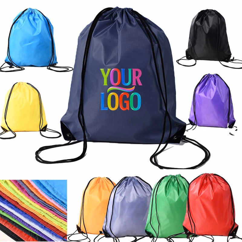 Multi Color Polyester Drawstring Backpack