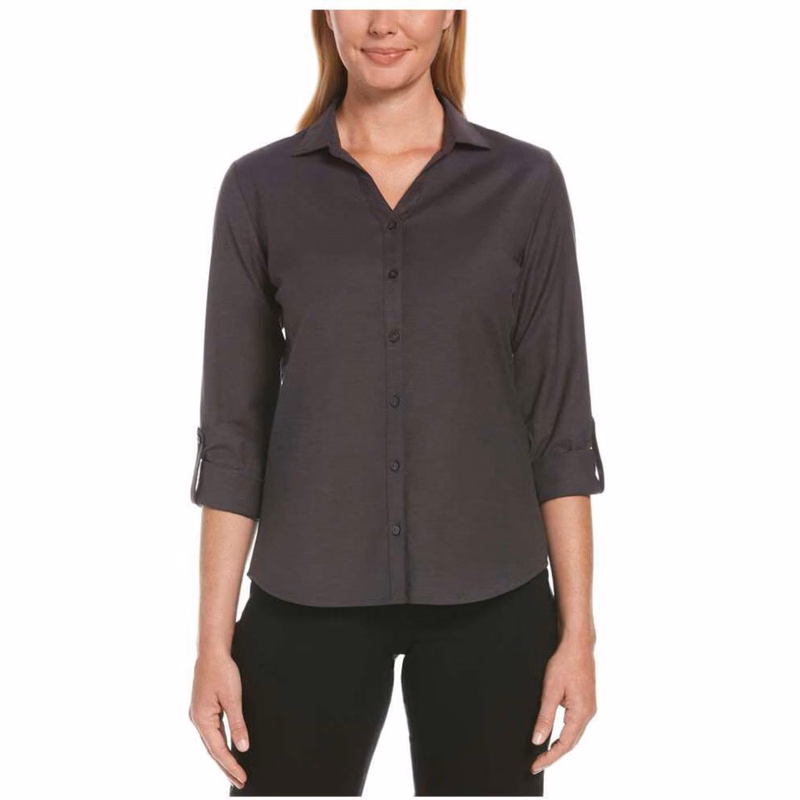 PERRY ELLIS® Heathered Woven Women's Button-Down Dress Shirt with Custom Logo