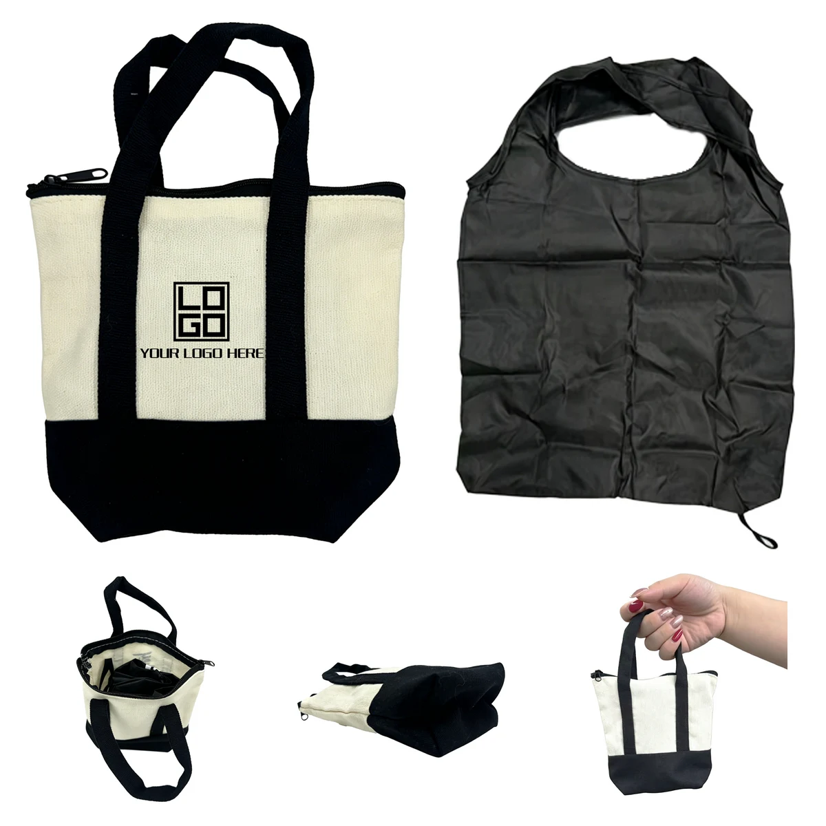 Mini Tote With Foldable Shopping Bags 1