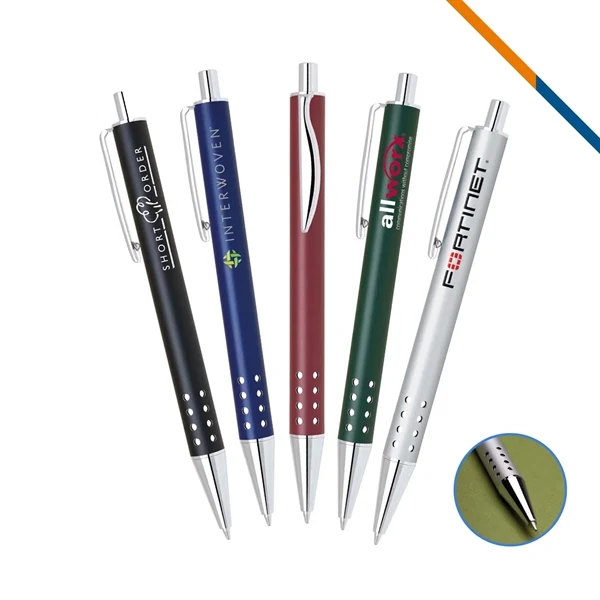 Custom 5.5" Brass Metal Ballpoint Pen with Chrome Clip — Executive Corporate Gift 1