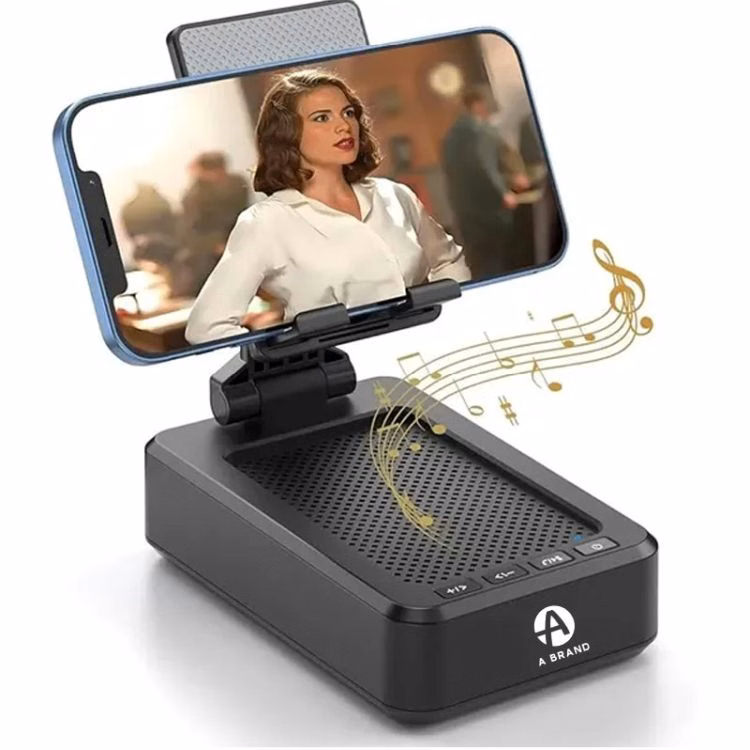 Phone Stand with Wireless Bluetooth Speaker and Power Bank