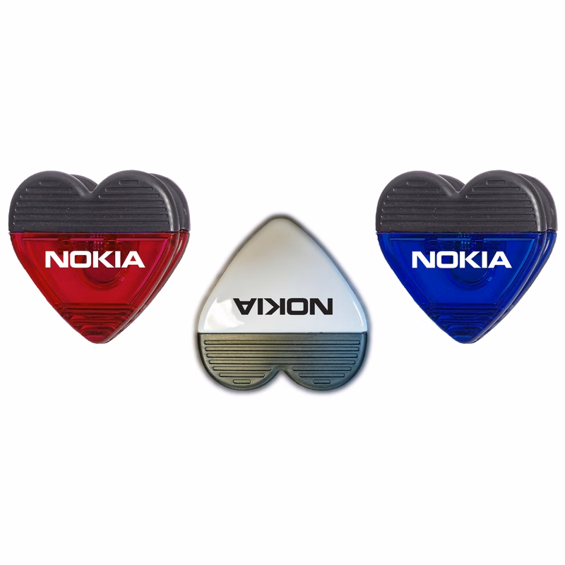 Jumbo size heart shaped magnetic memo clip holder with strong grip