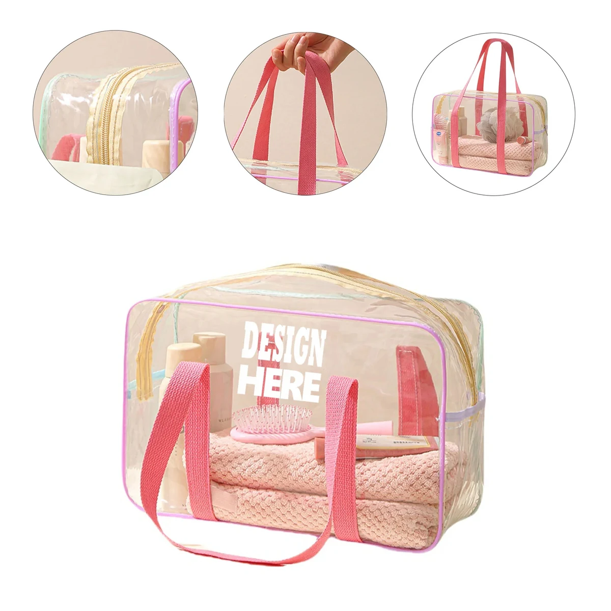 Transparent Travel Makeup And Toiletries Bag 1
