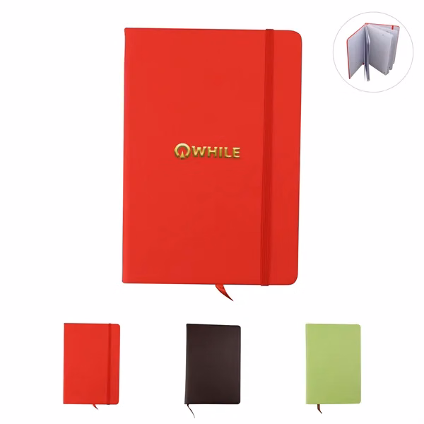 A5 Custom Pu Leather Hardcover Lined Journal Notebook