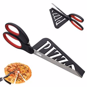 Pizza Cutter Scissors With Side Spatula And Ergonomic Handle
