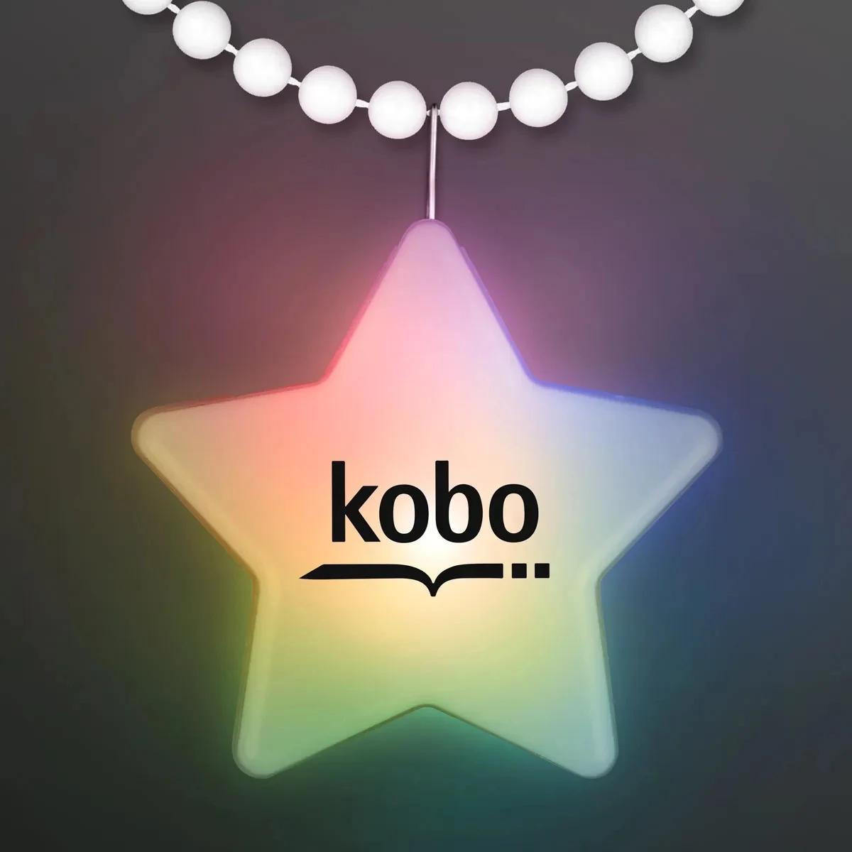 Multicolor LED Glow Star Clip-On Light Badge with White Bead 1