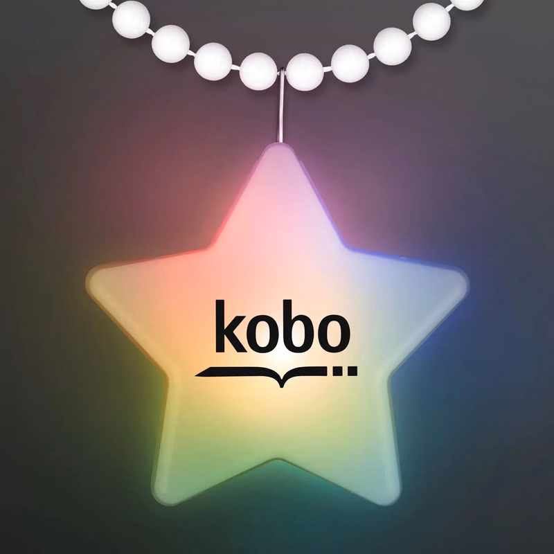 Multicolor LED Glow Star Clip-On Light Badge with White Bead