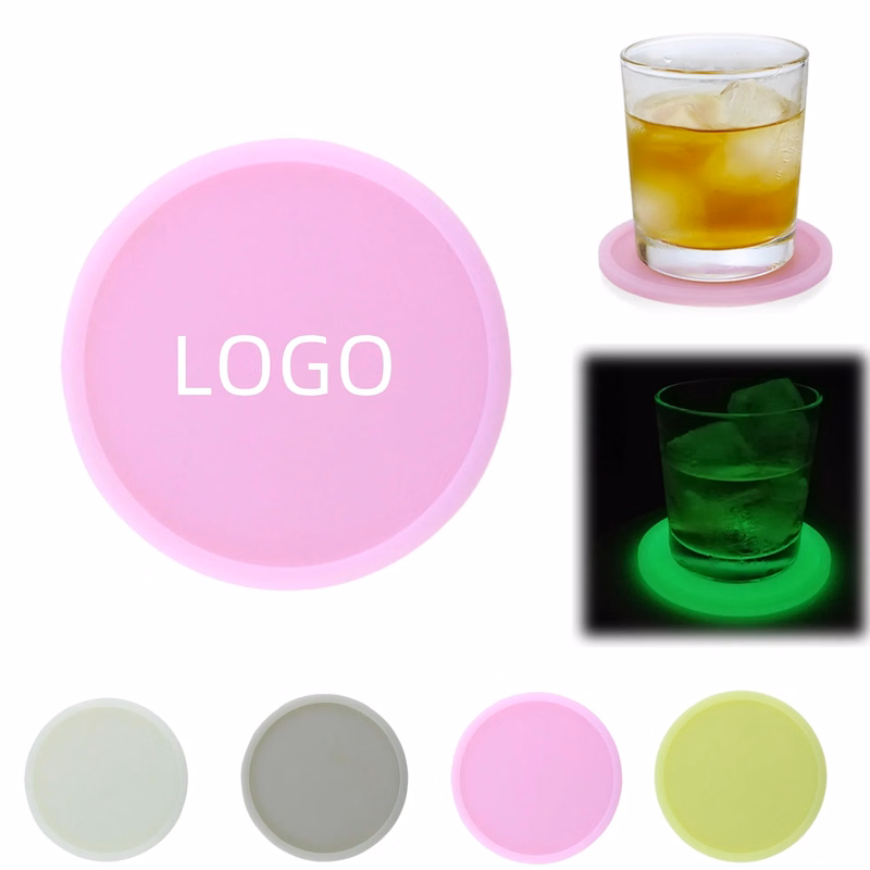 Round Silicone Coasters luminous Coffee Heat Insulation Pads