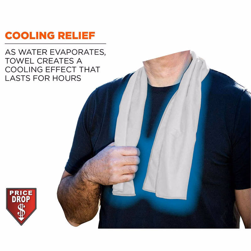 White Cooling Towel, 12"x40", Blanks