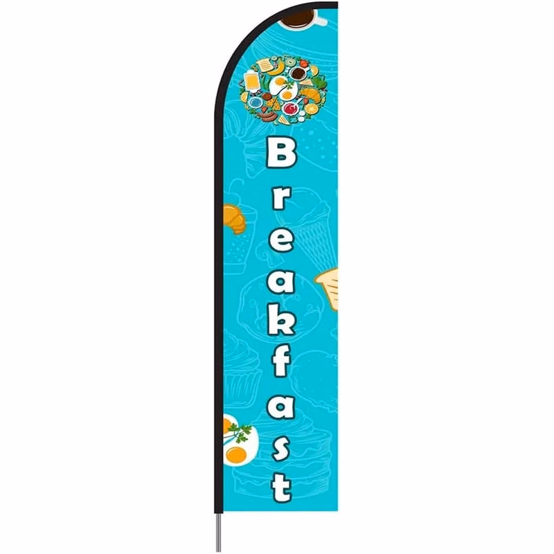 Breakfast Feather Flag Kit 15' Feet Feather Flag Sign Outdoor Banner