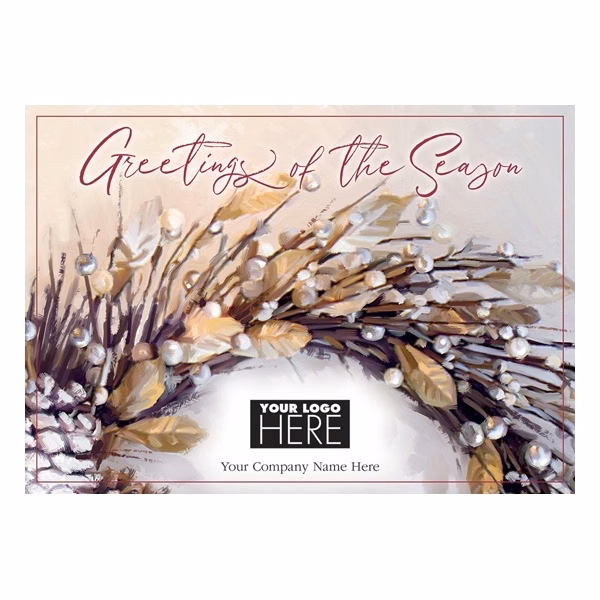 Cottage Wreath Holiday Logo Cards