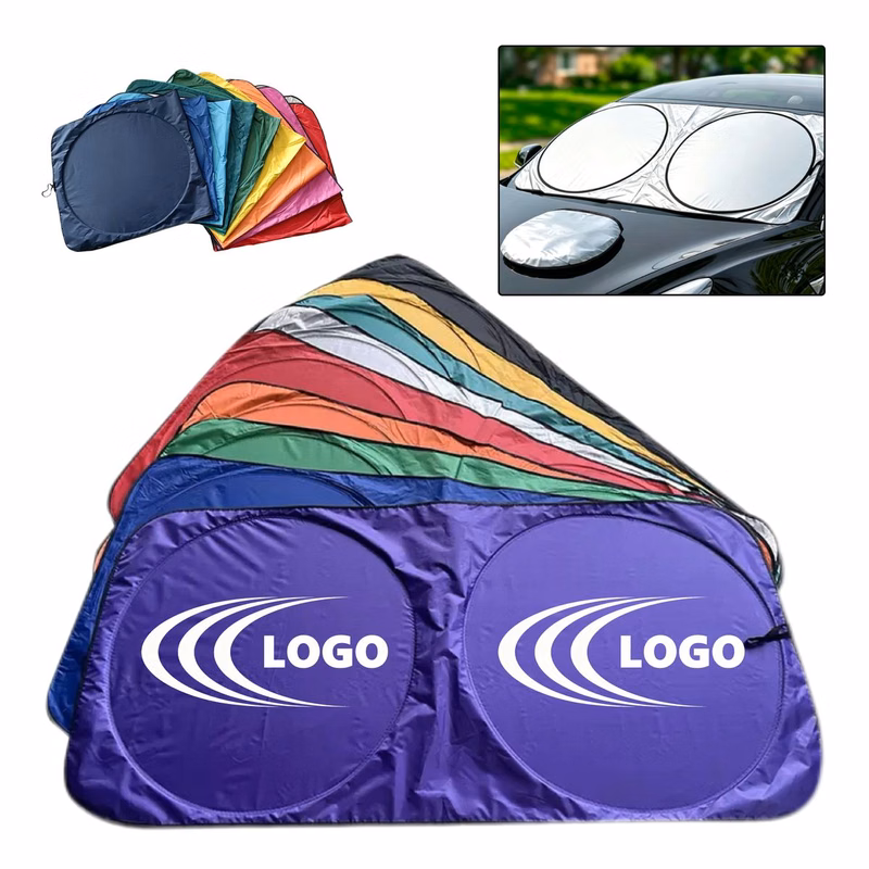 MOQ 20 Custom Foldable Car Sunshade with Pouch
