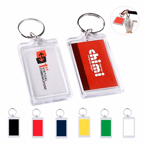 Custom Clear Acrylic Photo Insert Keytag — Employee Recognition Memento