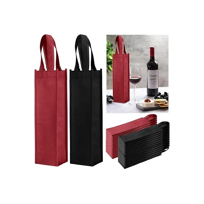 Single Non-Woven Wine Tote Bag (5" X 14" X 4") 1