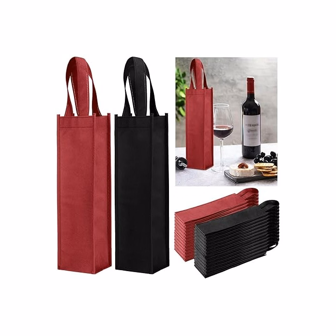 Single Non-Woven Wine Tote Bag (5" X 14" X 4")