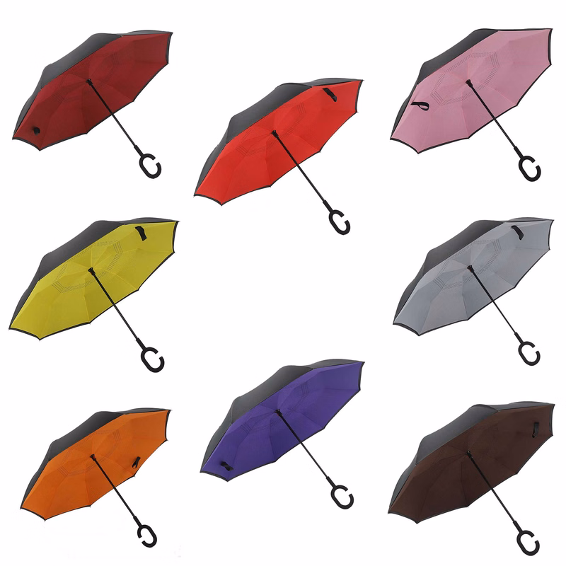 Windproof Layer Upside Down Car Rain Umbrellas