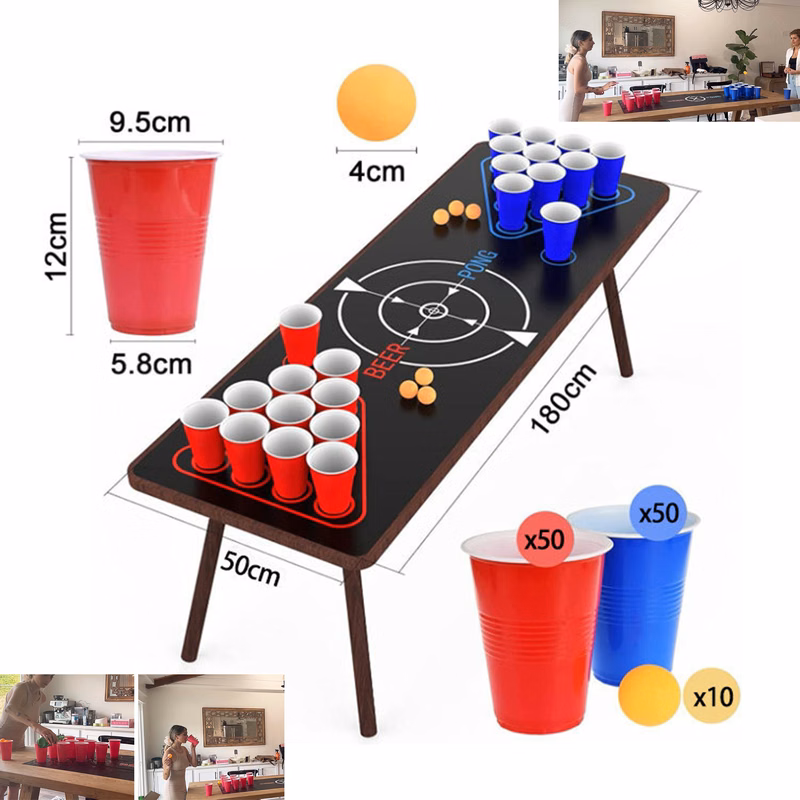 Beer Pong Table Mat for Drinking Games