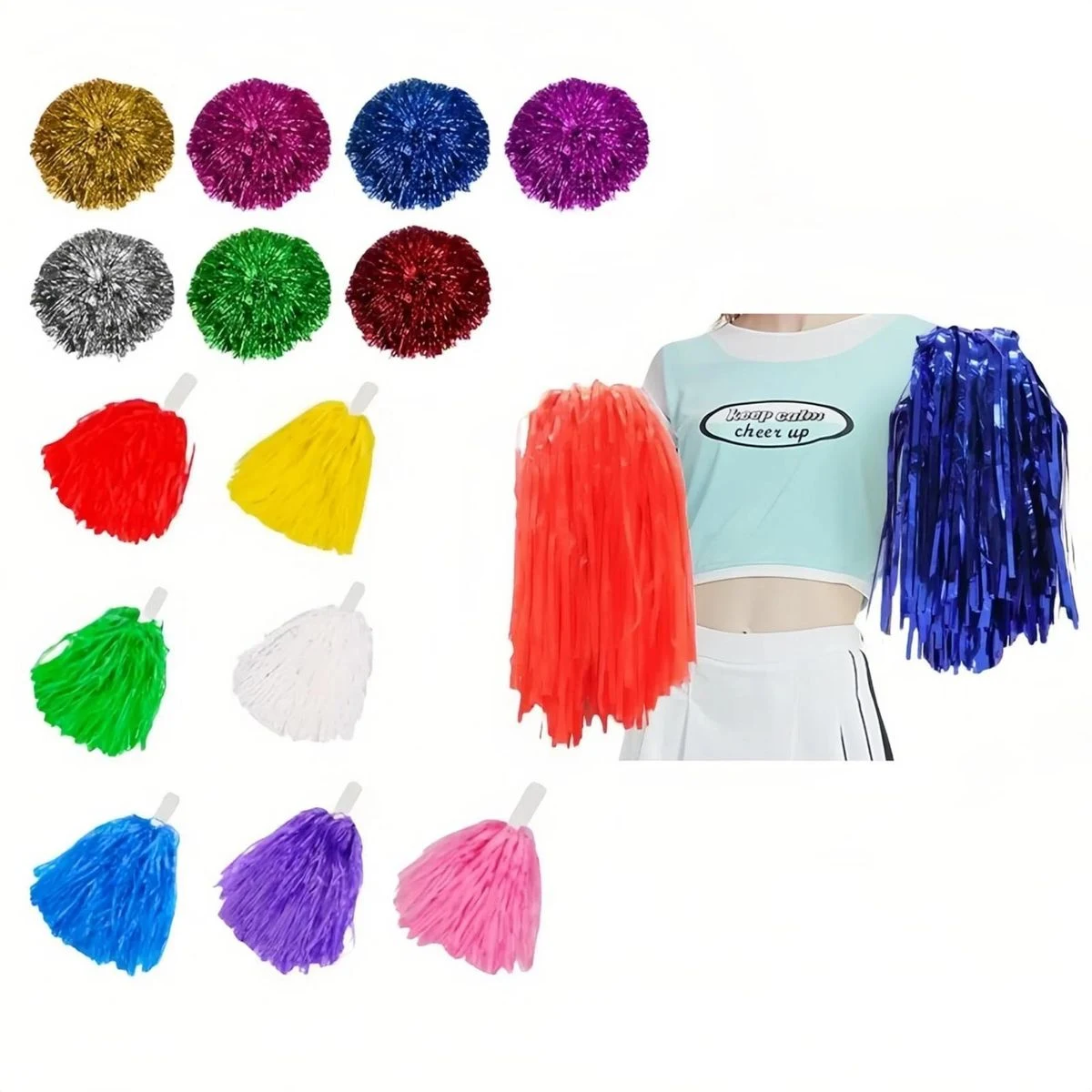 Custom Cheerleading Pom-Pom w/Flat Handle 1
