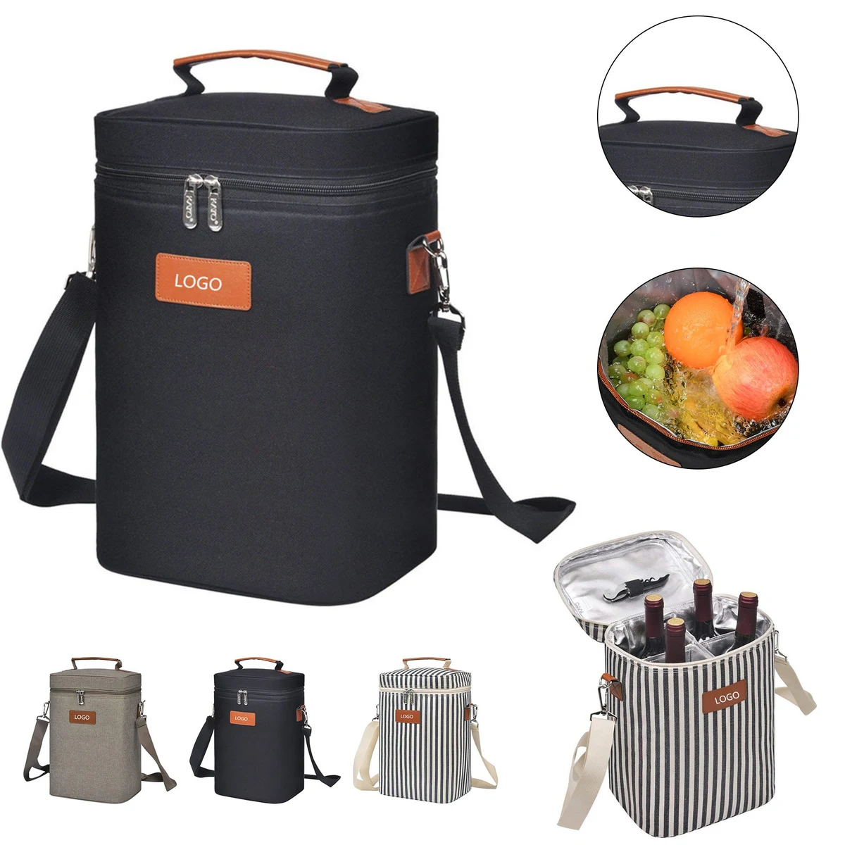 Insulated Padded Portable Wine Carrying Cooler Tote Bag 1
