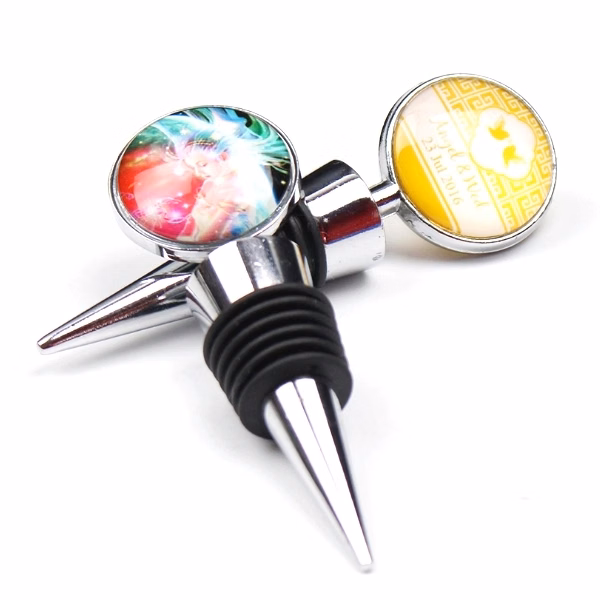 Personalized Wedding Bottle Stopper With Epoxy Dome