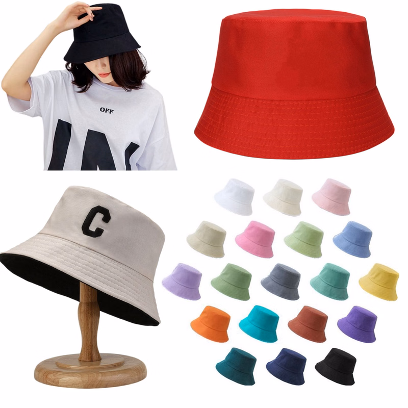 Bucket Hat Double-Side-Wear Summer Beach Sun Hat
