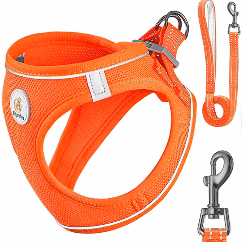 Pet harness, breathable mesh walk-in vest
