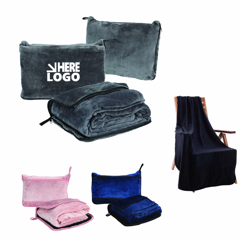 Portable Fleece Travel Blanket